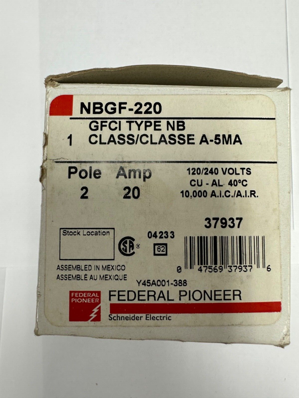 NBGF220 Federal Pioneer 2 Pole Bolt on Breaker