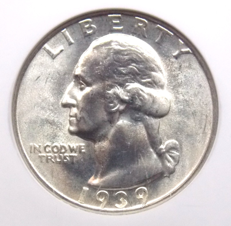 1939 "D" Washington SILVER Quarter 25c NGC MS65 #007 Gem BU Uncirculated ECC&C