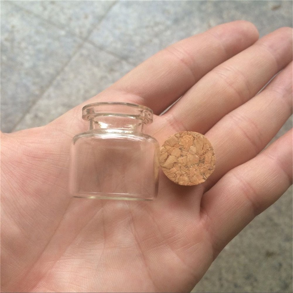 30x30x17mm 10ml Mini Glass Bottles With Cork Small Transparent Clear Tiny Empty