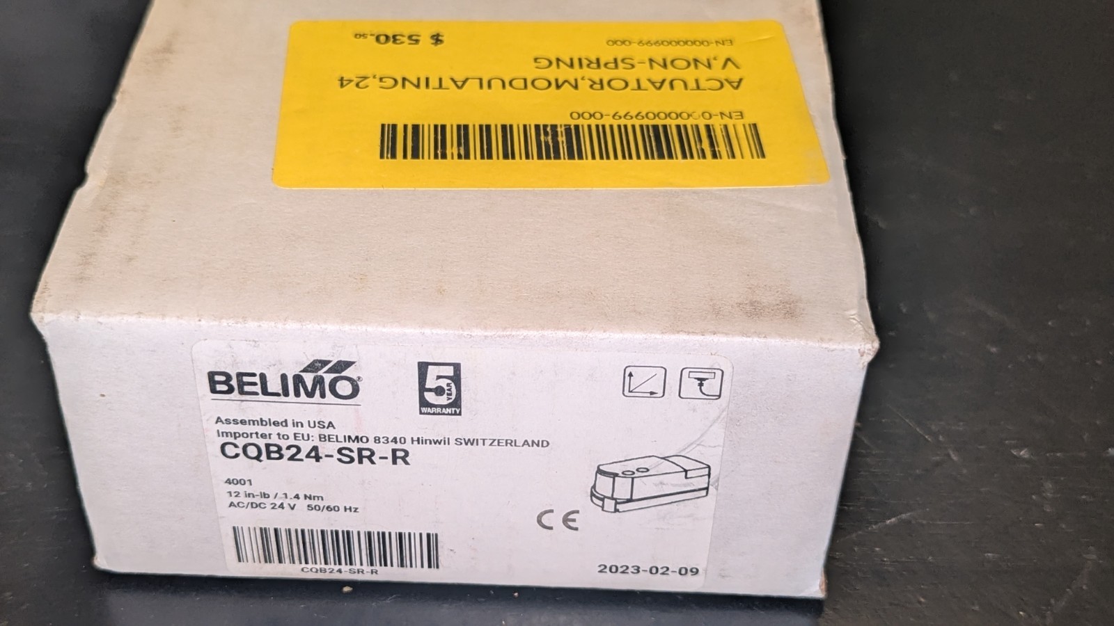 (1) Belimo CQB24-SR-R Modulating Actuator NIB