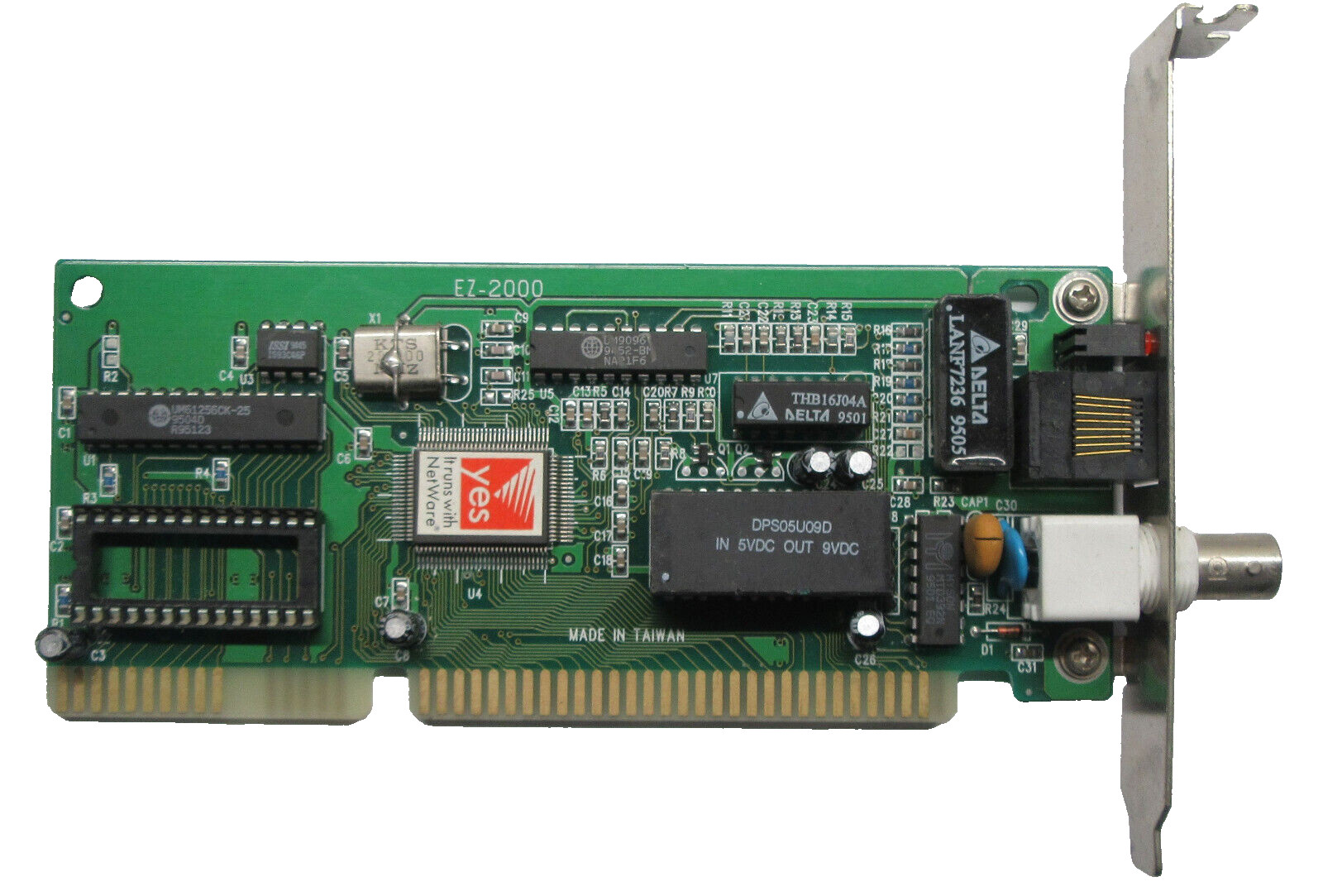Genuine Vintage RARE Magitronic EZ-2000 RJ45/BNC 16-Bit ISA Network Card