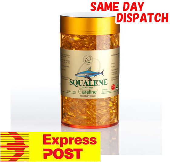 Careline 99.9% Pure Squalene 1000mg 365 Capsules from deep sea shark liver oil