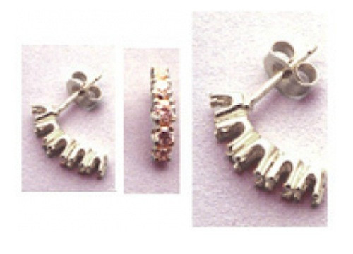 Two Sterling Silver Multi-Stone Graduated Pre-Notched Earring Settings