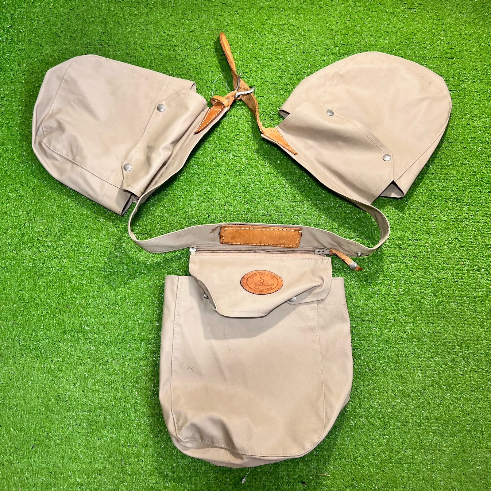 Vintage Edinburg, TX Dove Quail Bird Hunting All Leather Waist Game Bag Belt Set