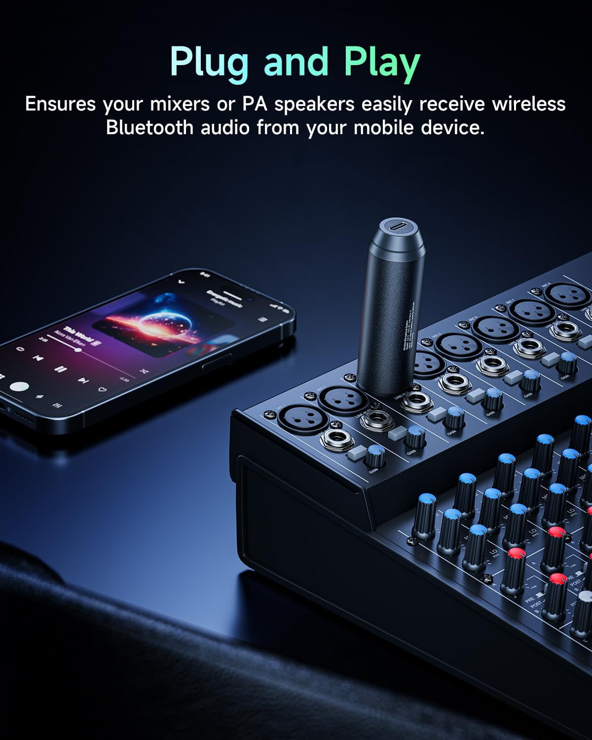 Donner XLR Bluetooth Receiver, Wireless Bluetooth Adapter for Speakers, PA Syste