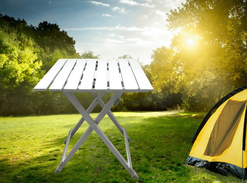 Compact Lightweight Aluminum Folding Camping Table Rust-resistant for Backyard