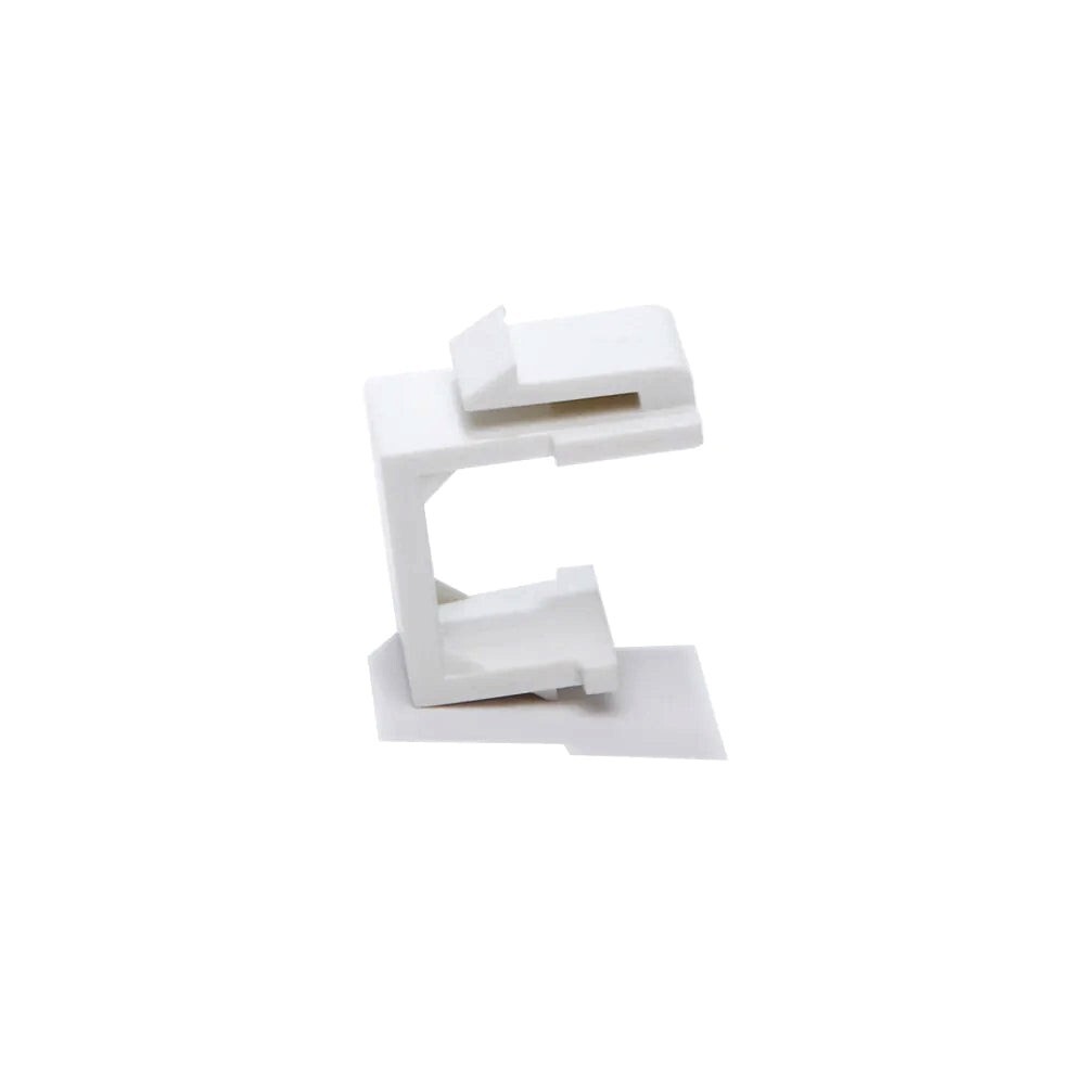 White Snap-In Keystone for Blank Insert Face Wall Plate (10 Pack)