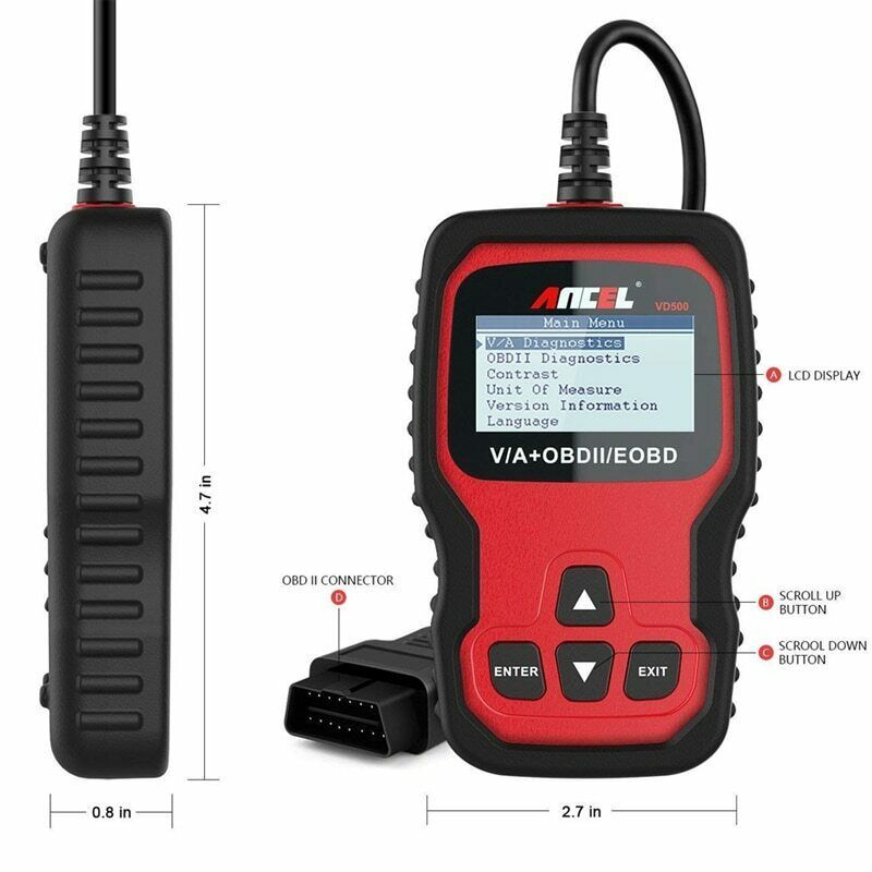 ANCEL VD500 OBD2 Scanner Code Reader Engine ABS EPB IMMO All Systems Diagnostic