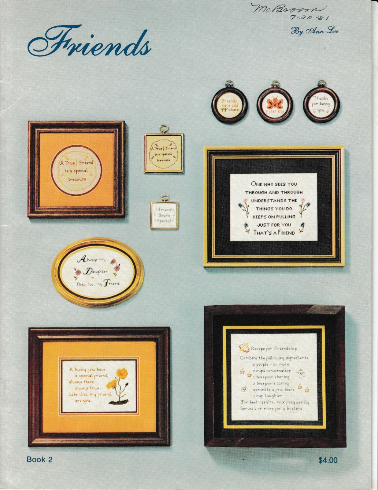 Friends Sayings Cross Stitch | Ann Lee Designs 2