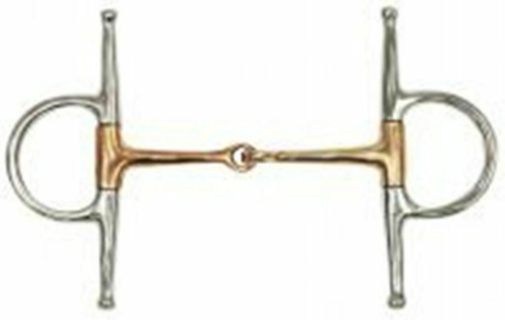 New Showman 5" SS Full Cheek Copper Broken Mouth Snaffle Horse Size Bit 46320
