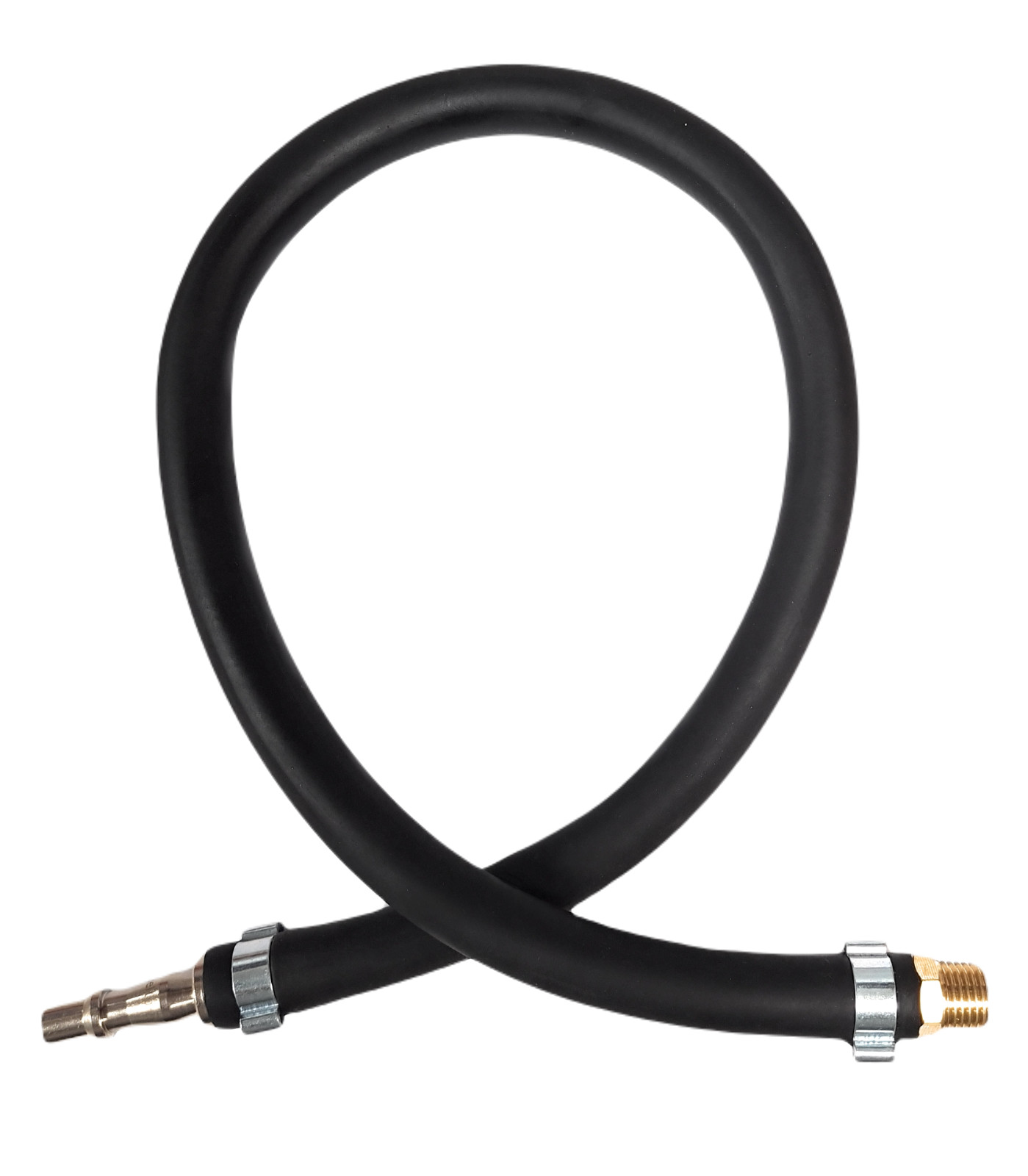 Air Whip Hose 2ft (60cm) With Standard Adaptor & 1/4" BSP male Hose Fittings