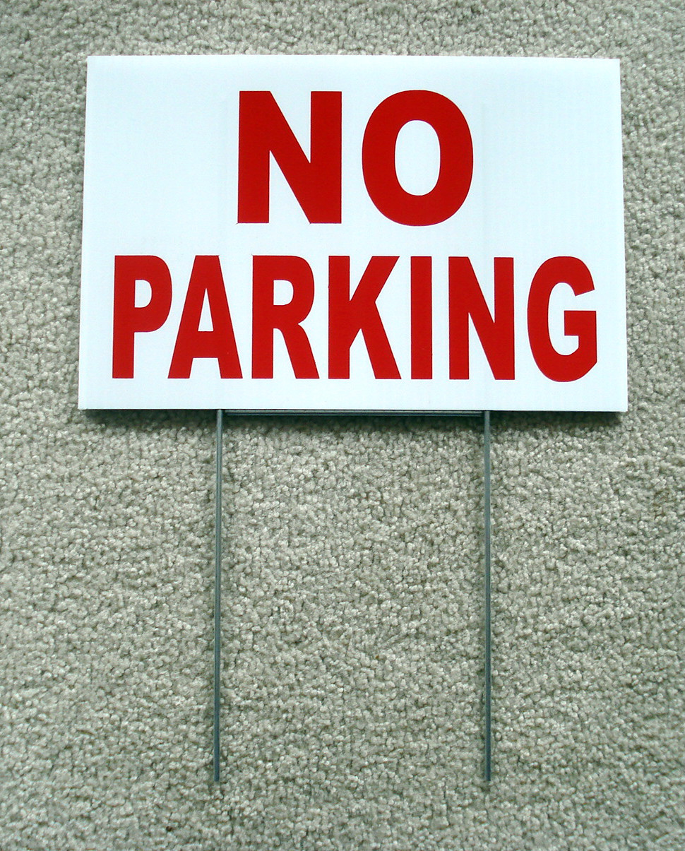 NO PARKING  8X12 Plastic Coroplast Sign with Stake  NEW -MADE IN THE USA