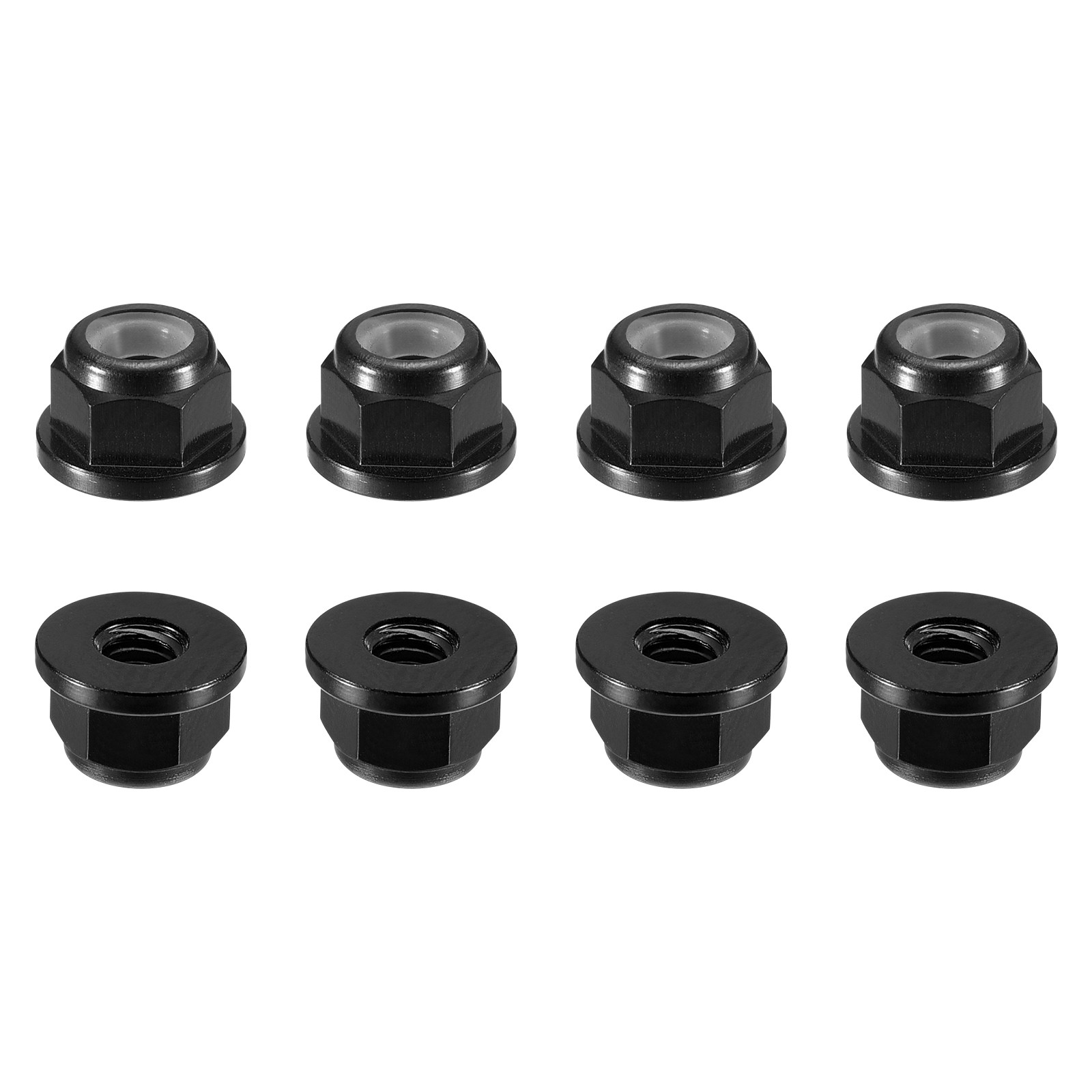 Nylon Insert Hex Lock Nuts, 8pcs - M3x0.5mm Self-Locking Nut(Black)