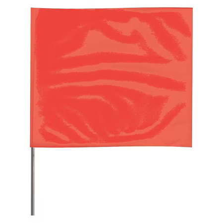 Zoro Select 2318Rg-200 Marking Flag, Vinyl, 18" Wire Staff, Blank, 18" L., 100,