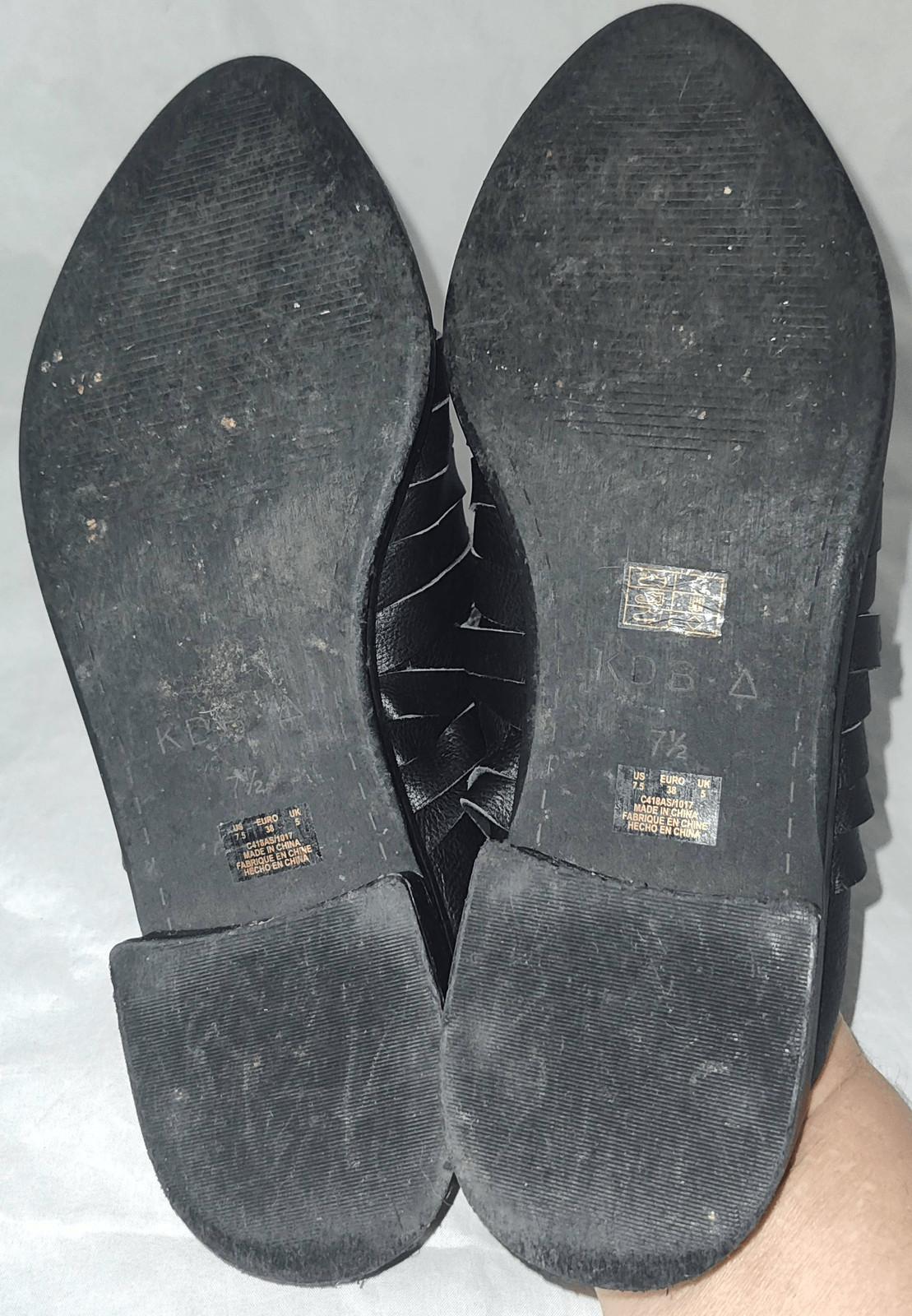 KDB Kelsi Dagger Womens Leather Slides, Black, Size 7.5