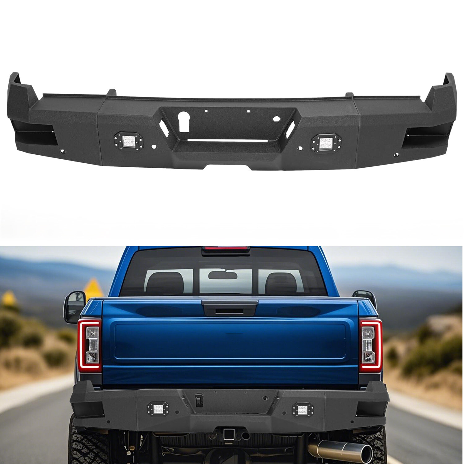 Rear Bumper Assembly For Ford F-250 F-350 Super Duty 2017-2023 22 W/ Sensor Hole