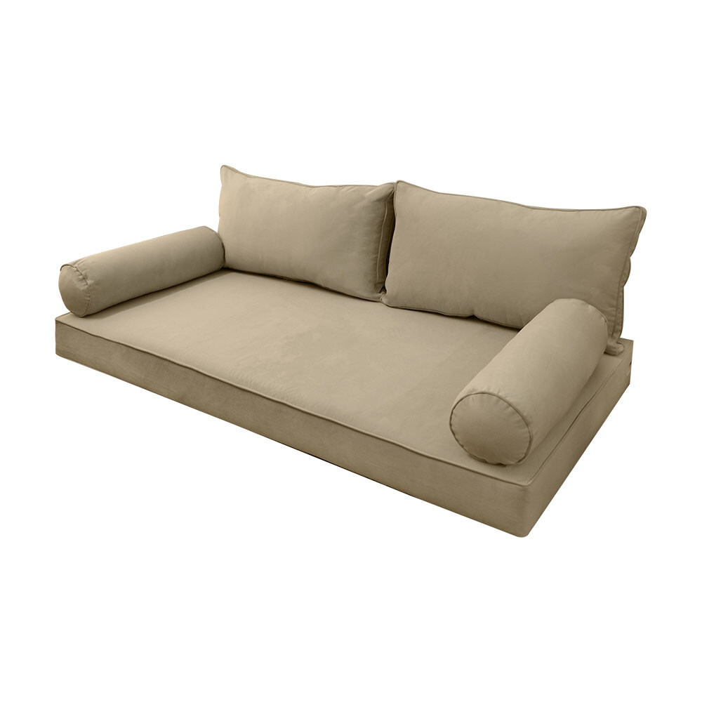 |SLIPCOVER ONLY| V2 Velvet Indoor Daybed Mattress Pillow Pipe Trim Full AD304
