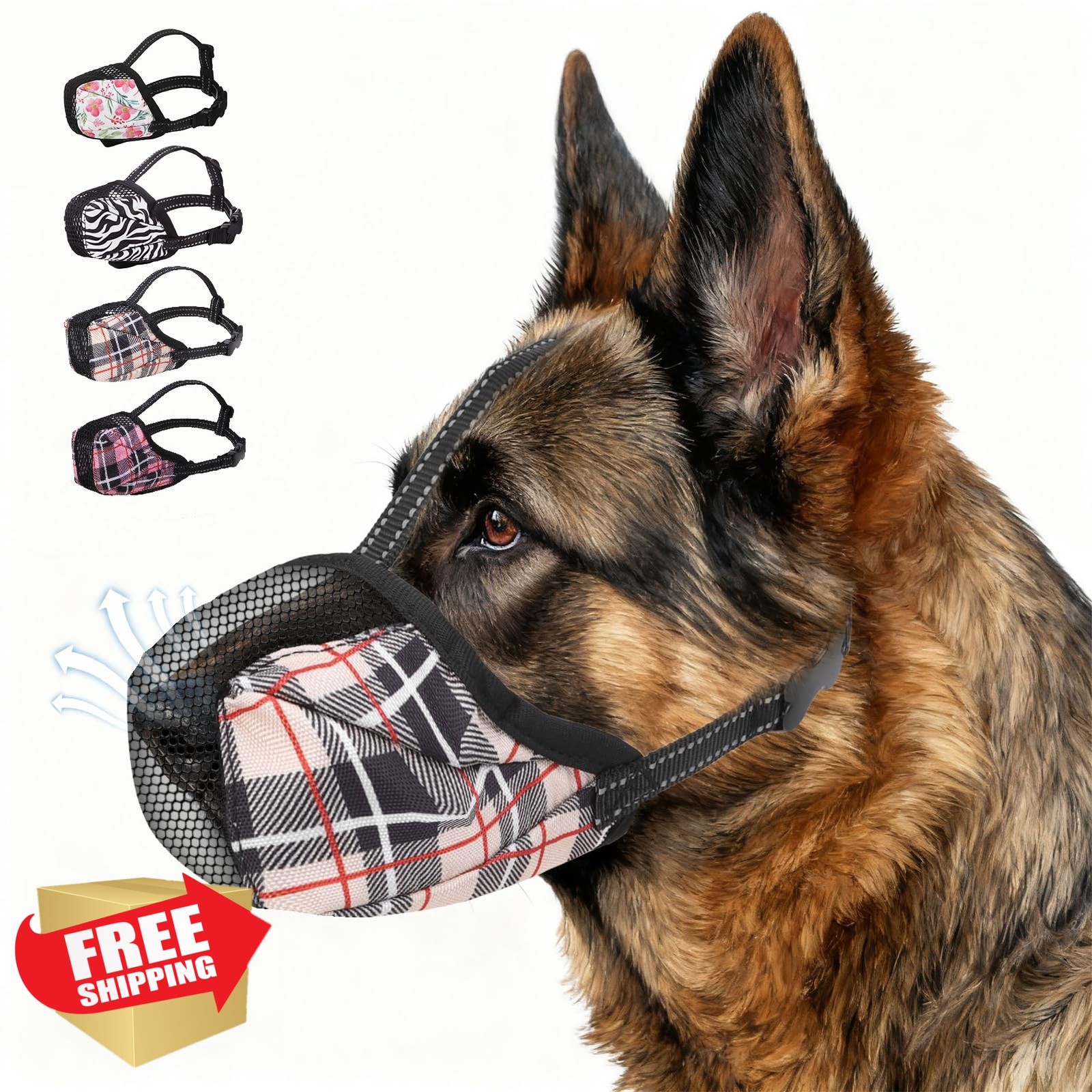 KOOLTAIL Dog Muzzle Beige Plaid Medium