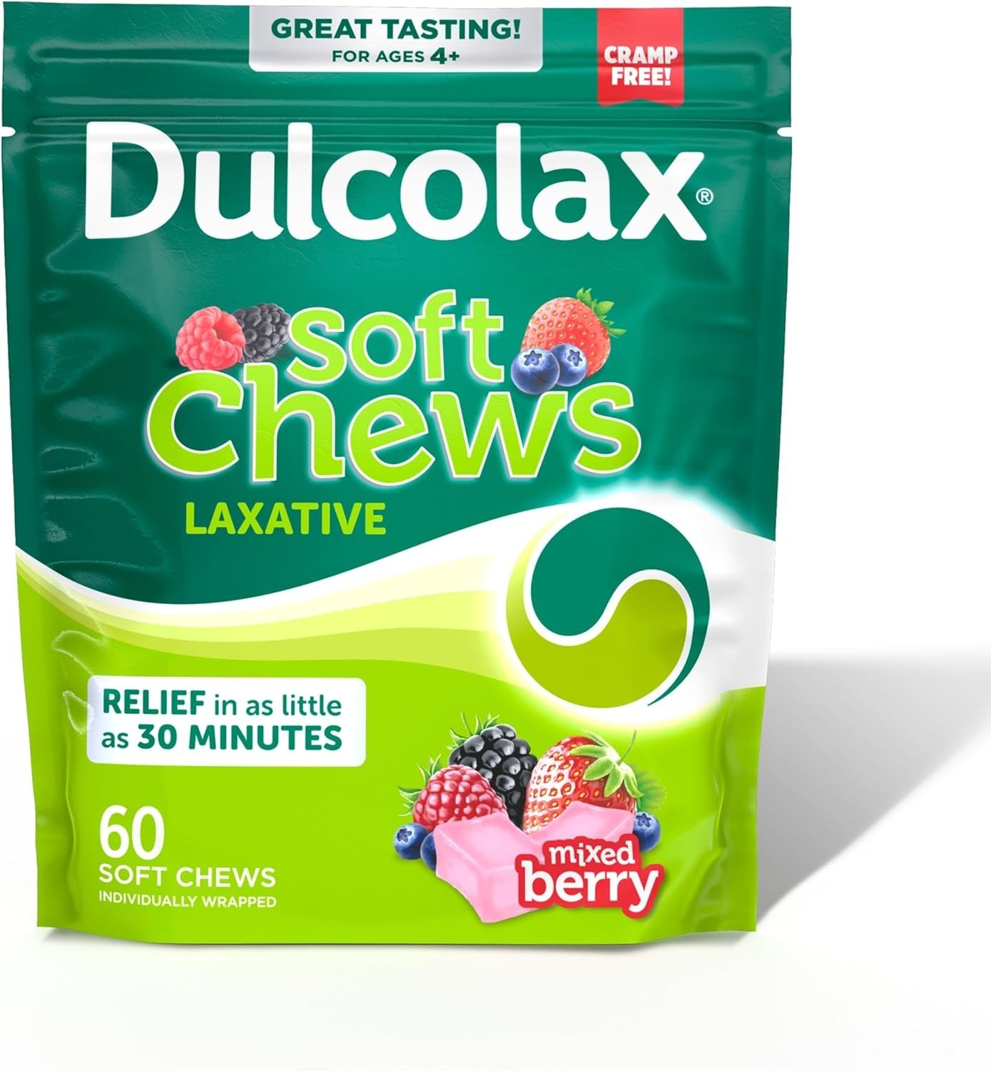Dulcolax Saline Laxative Soft Chews Mixed Berry Gentle Constipation Relief 60ct