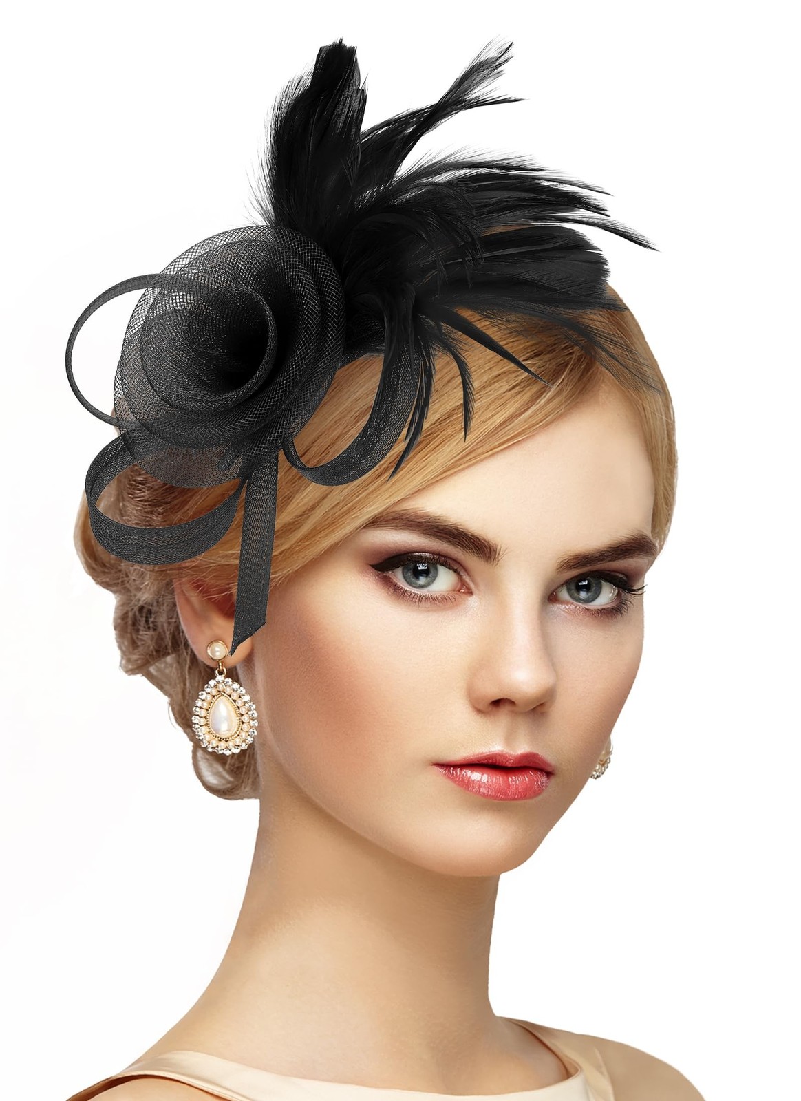 Victorian Feather Fascinators Hats - 2025 Derby Attire Headwear with Hairpin,...