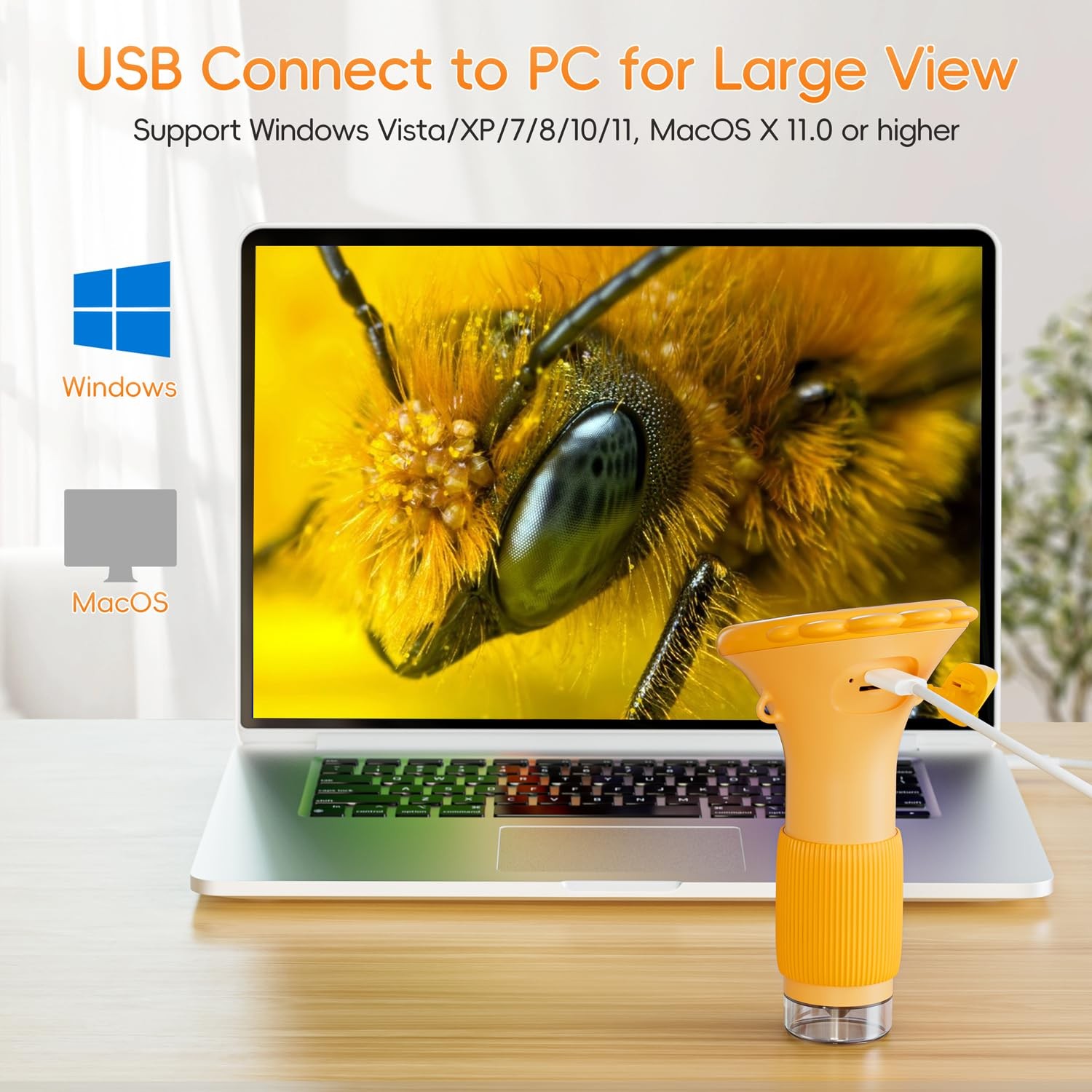 Microscope for Kids, SKYBASIC 2" IPS Screen 1000X Handheld Digital Microscope...