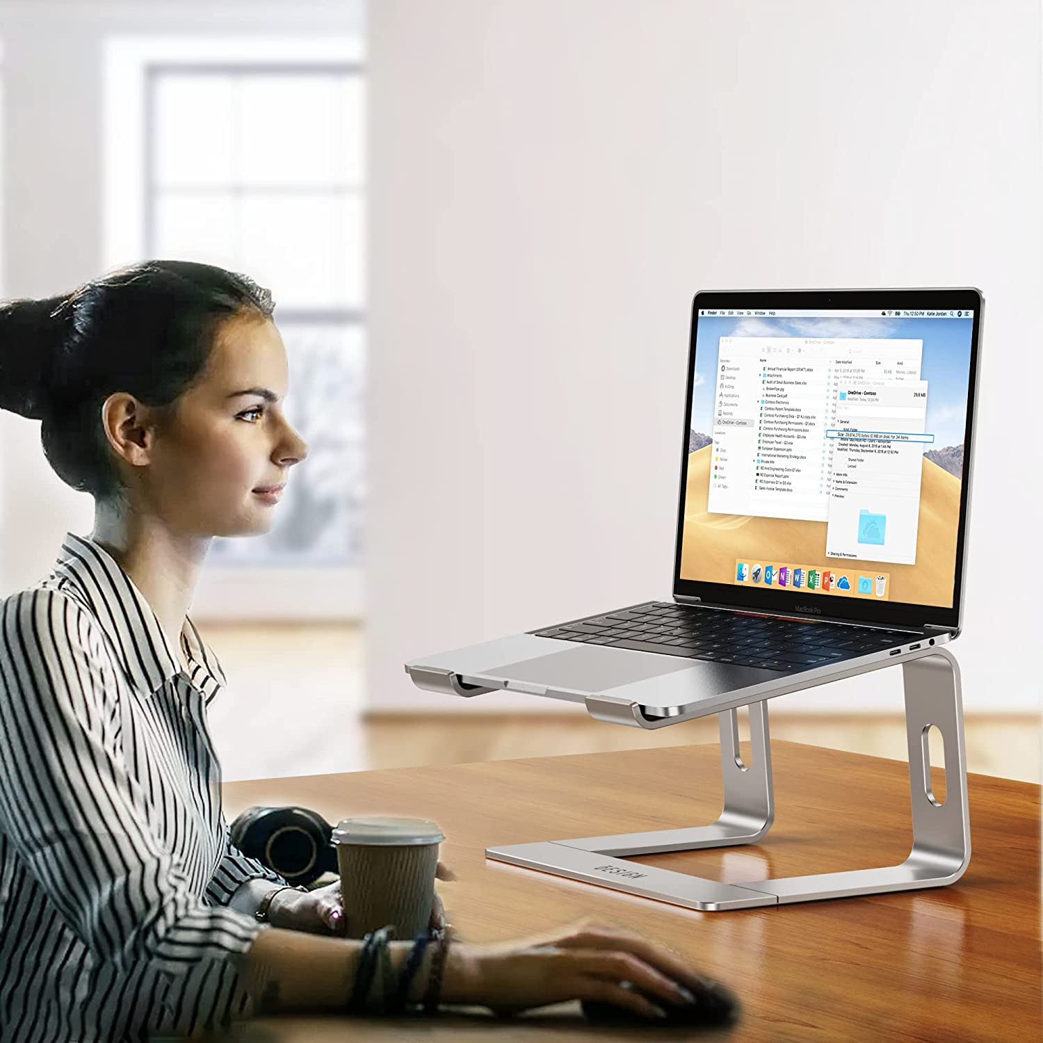 LS03 Aluminum Laptop Stand, Ergonomic Detachable Computer Stand, Notebook Riser