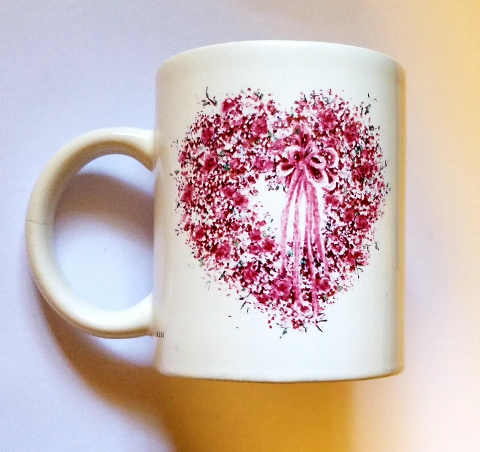 Vintage 1993 Brite Ideas Flowers Heart Coffee Cup FREE SHIPPING