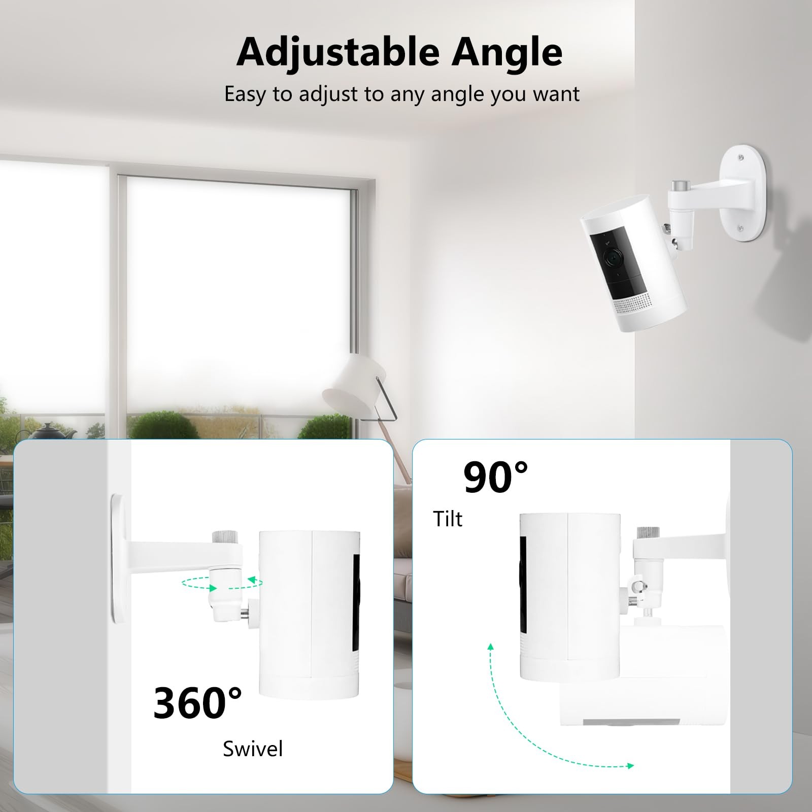 2Pack Ring Camera Wall Mount for Stick Up Cam & Outdoor White