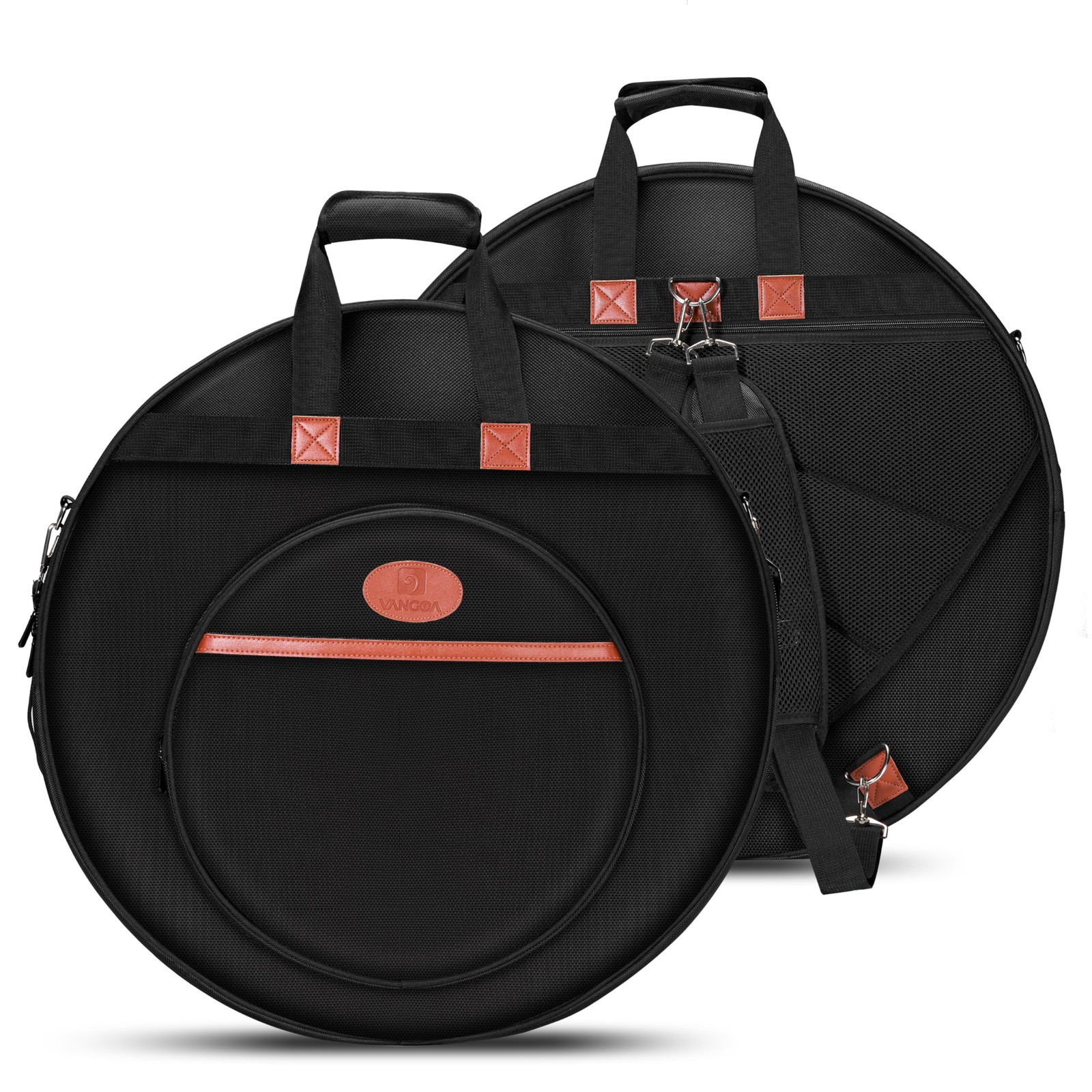 22" Cymbal Bag with Dividers, 10Pack Cymbal Case 10mm Padded Cymbal Gig Bag D...