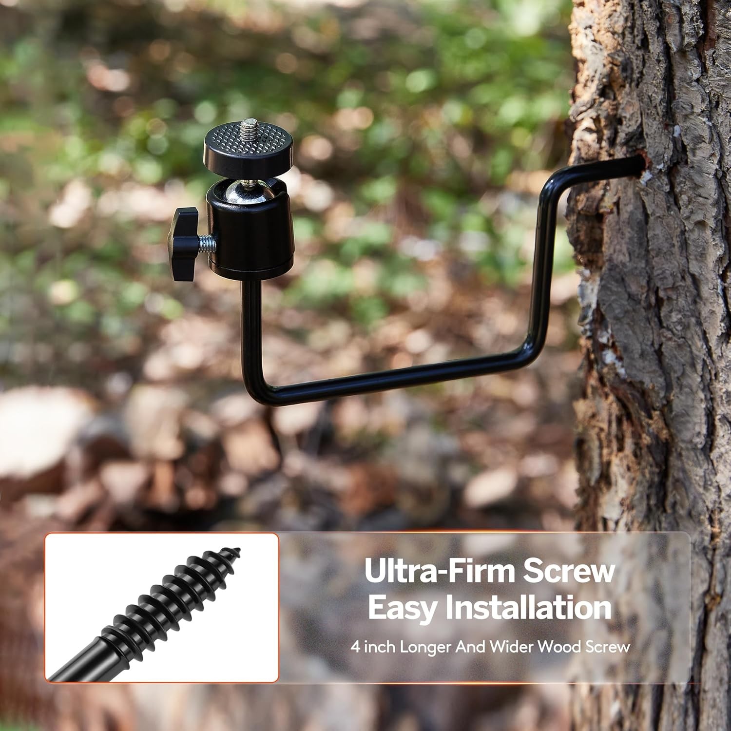 Trail Camera Tree Mount 4 Pack Tracking Bracket Tree 1/4" x 20 Screw，360°