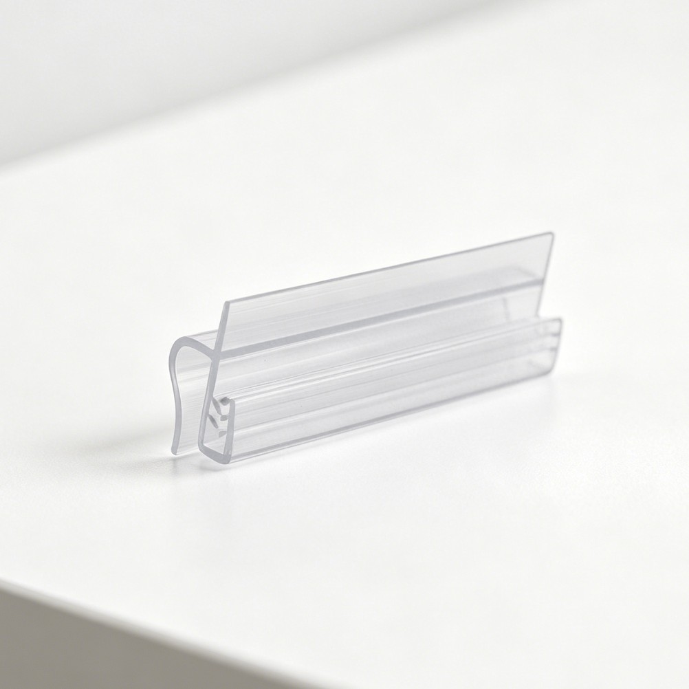 50PCS Slatwall Display Grip, 3 Inch Length Dual Layer Reusable Sign Clip, Clear