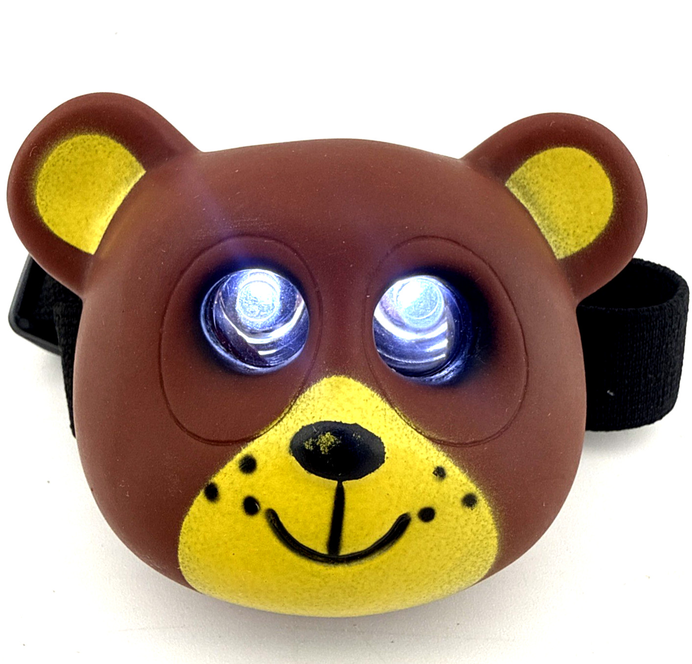 Toysmith Bear Critter LED Headlamp 3.5 Adjustable Elastic Strap Brown Yellow