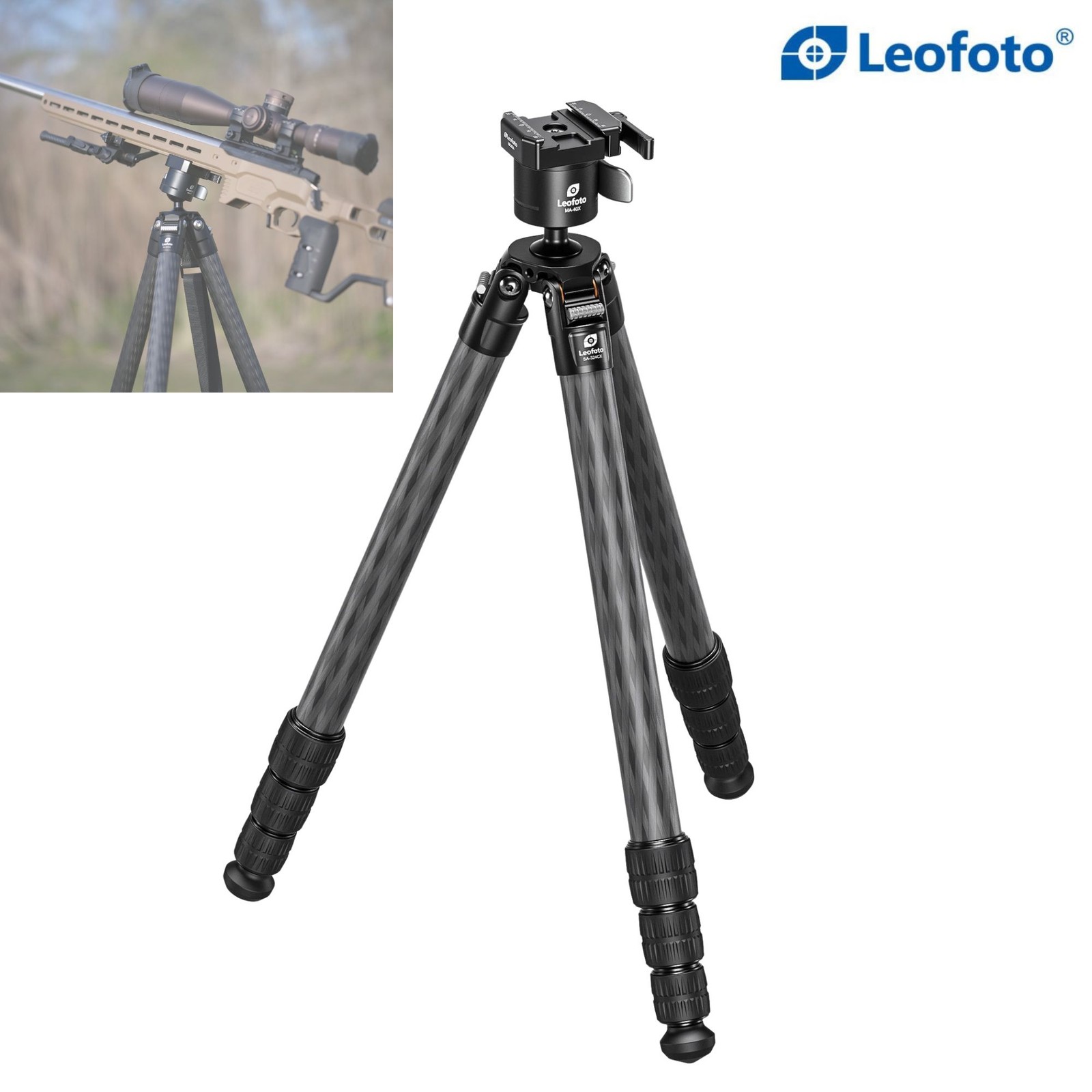 Leofoto SA-324CX+MA-40X Arca Clamp Lever-Release Tripod with ballhead-Arca Clamp