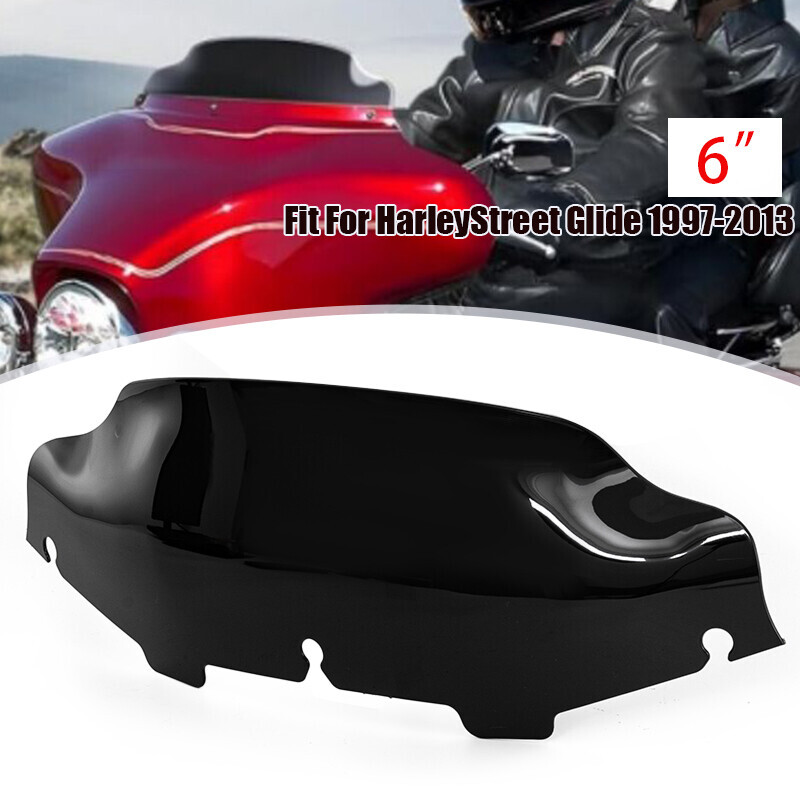 Fit For 1996-2013 Harley Electra Street Glide 6" Black Windshield Fairing Cover