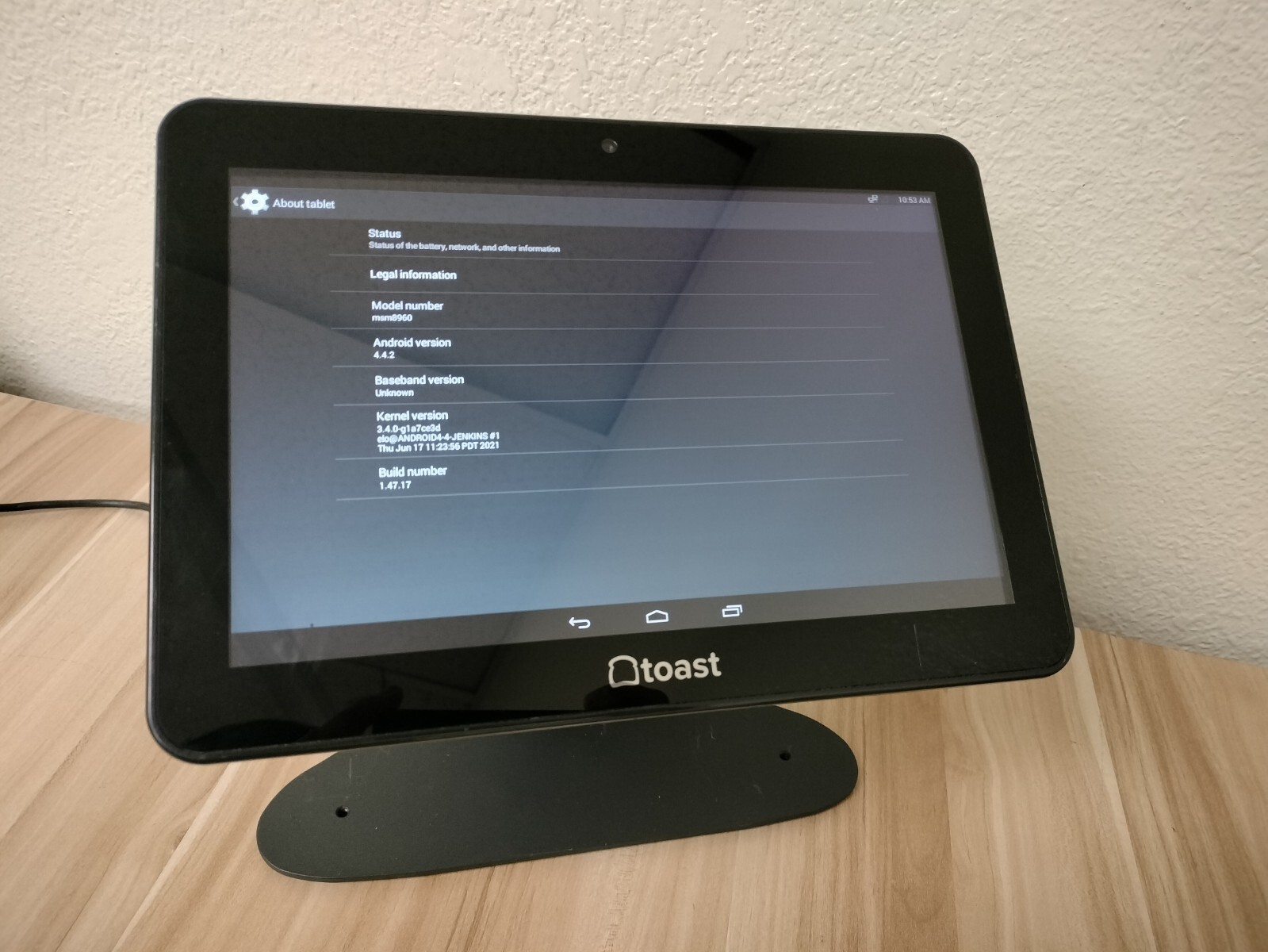 ELO Toast ESY10i1B 10" Touchscreen (ANDROID 4.4.2) POS System*READ DESC*