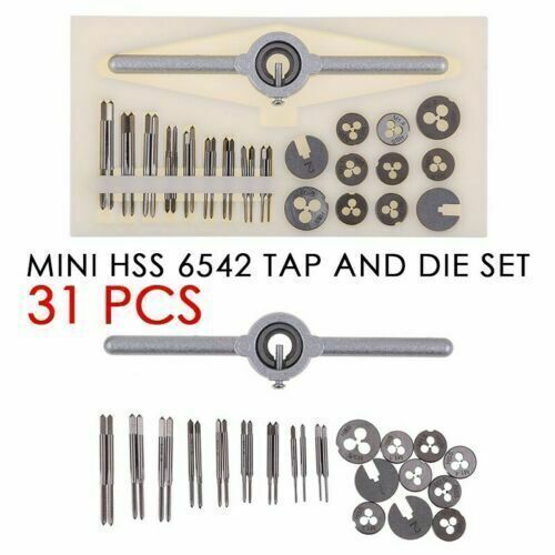 Steel 31Pcs Mini Metric HSS Tap W/ Die Set M1 To M2.5 The Set Model Making Tool