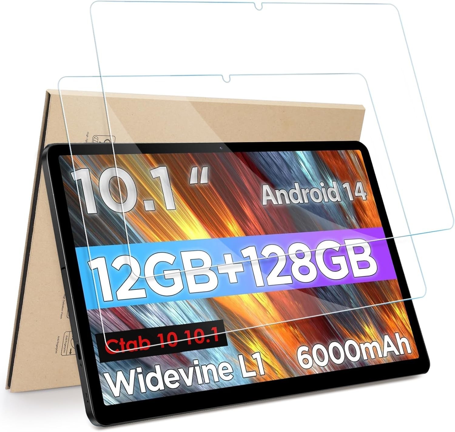 (2 Pack) Tempered Glass Screen Protector for Callsky 10.1 inch Android 15 Tablet