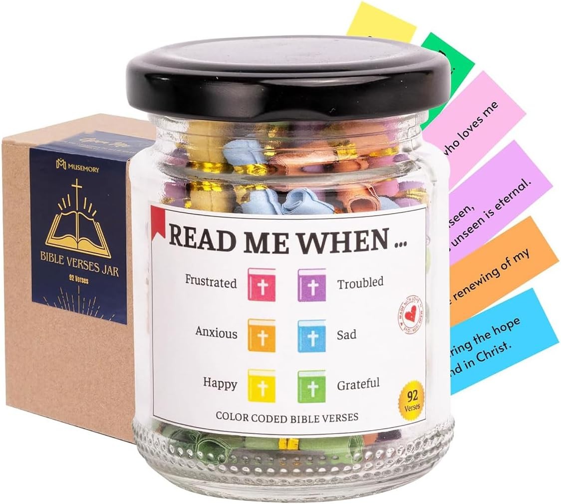 92 Bible Verses Jar, Christian Gifts For Jar for Emotions And Feelings