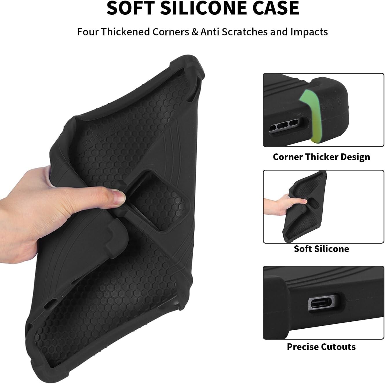 Protective Case for 10.1 inch Android Tablet Cover Silicone w/ Multi-Angle Stand