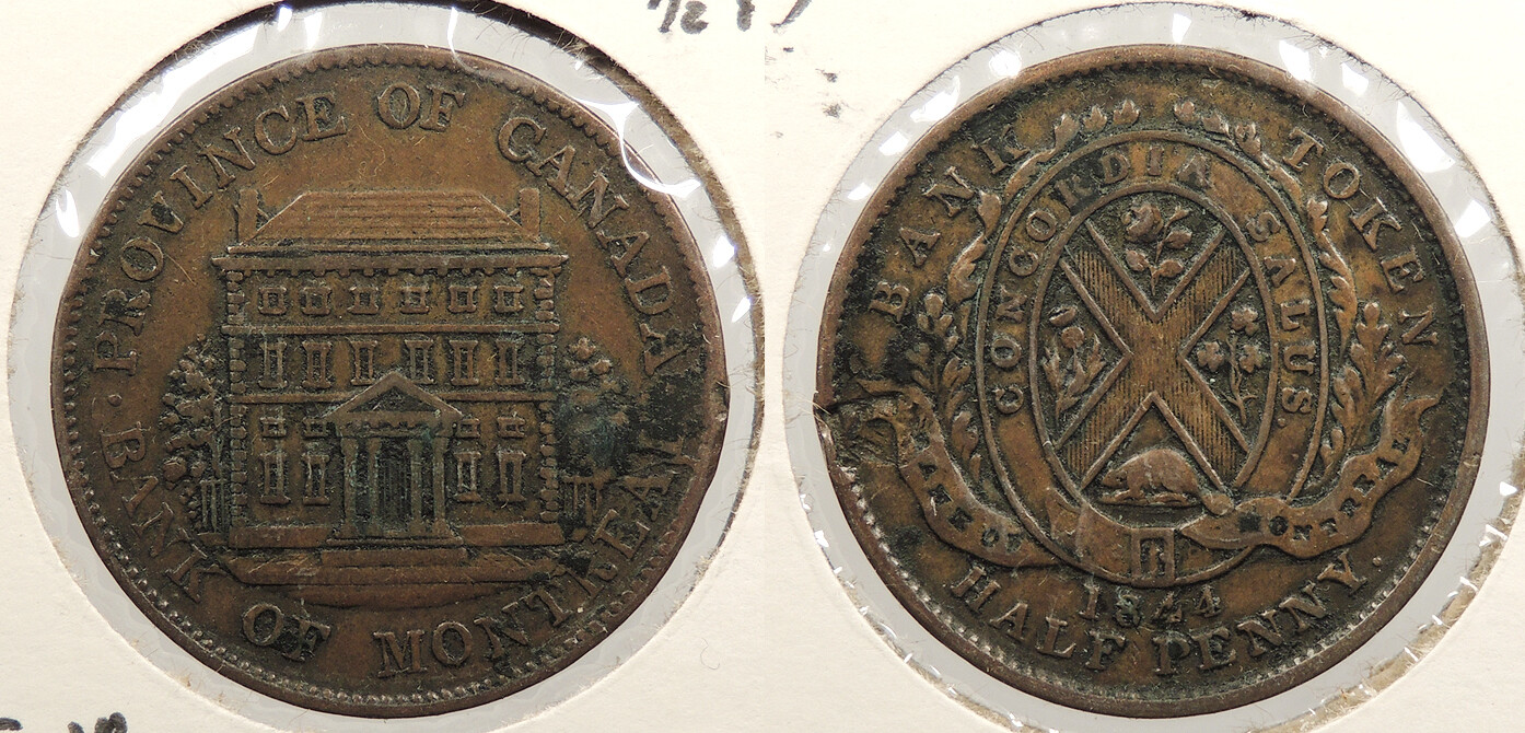 CANADA Lower Canada 1844 Halfpenny Token #WC93564
