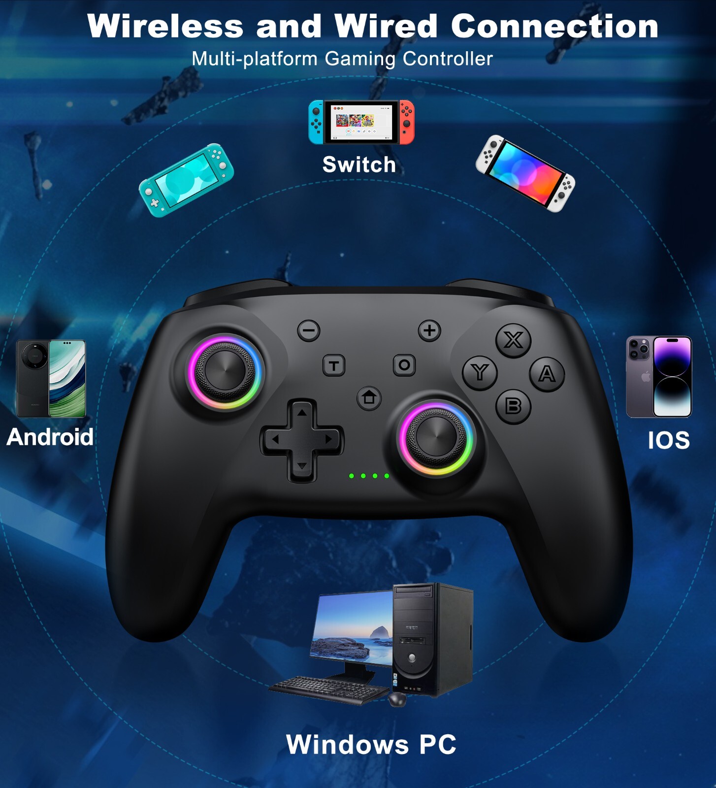 Wireless Controller for PC,Switch OLED/Lite,iOS,Android Bluetooth Controller