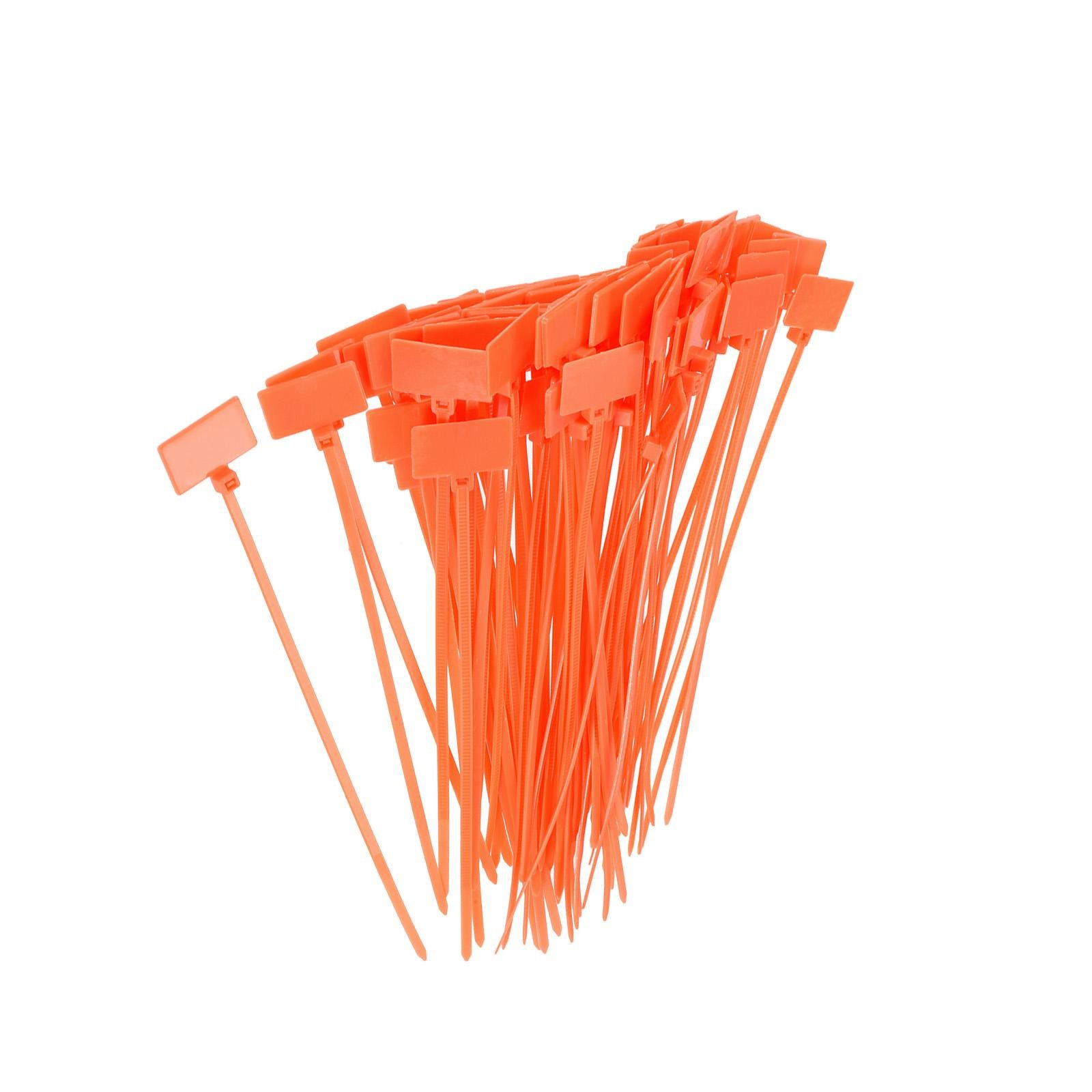 Cable Zip Ties Mark Tags - 6x0.12 Inch / Orange / 120Pcs