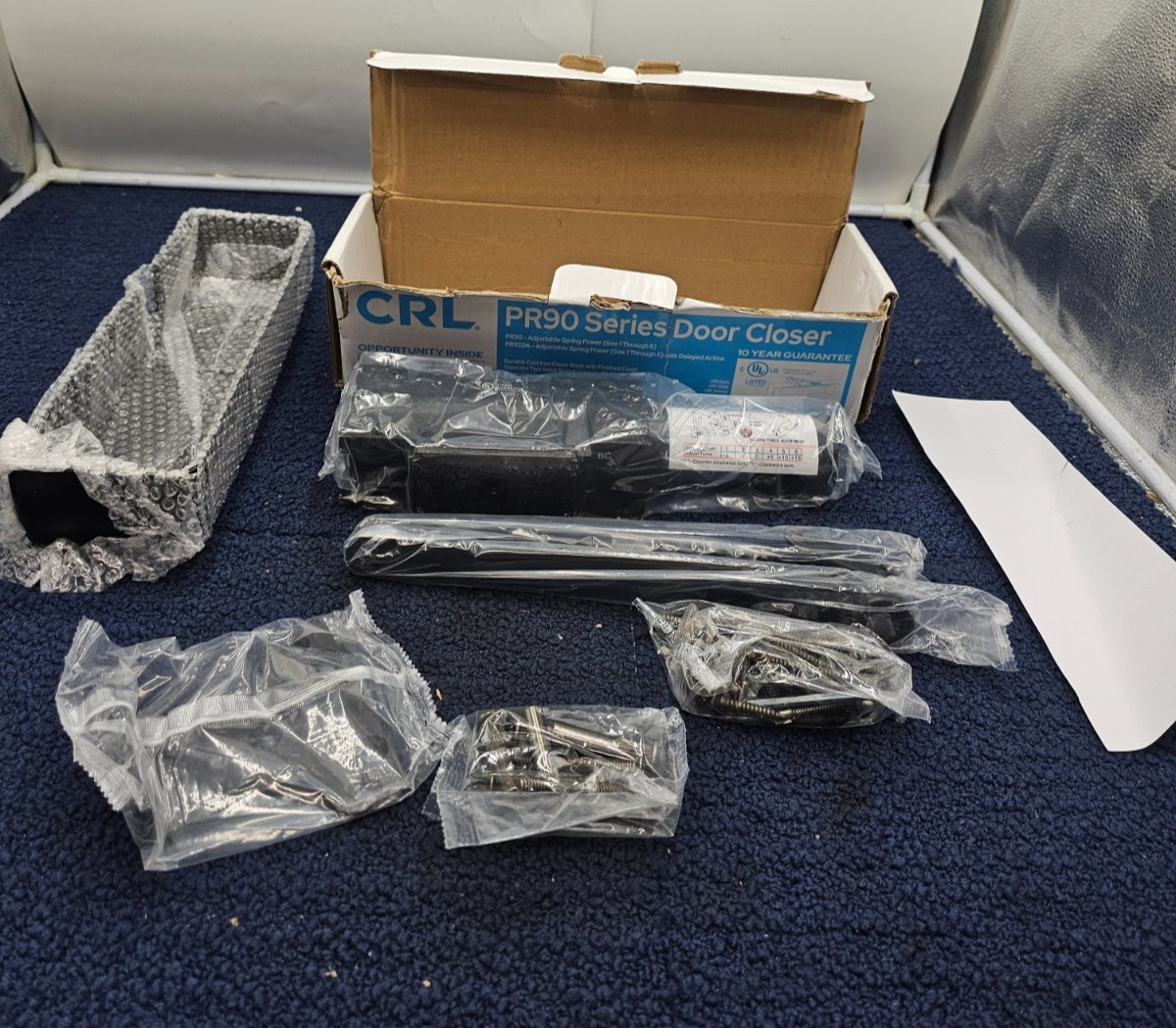 CRL PR90BLK: PR90 Series Black Adjustable Cast Iron Door Closer, Size 1" - 6"