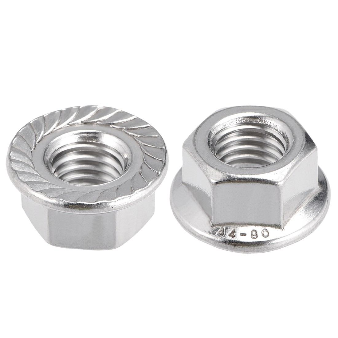 M12 Serrated Flange Hex Lock Nuts, 316 Stainless Steel, 2 Pcs