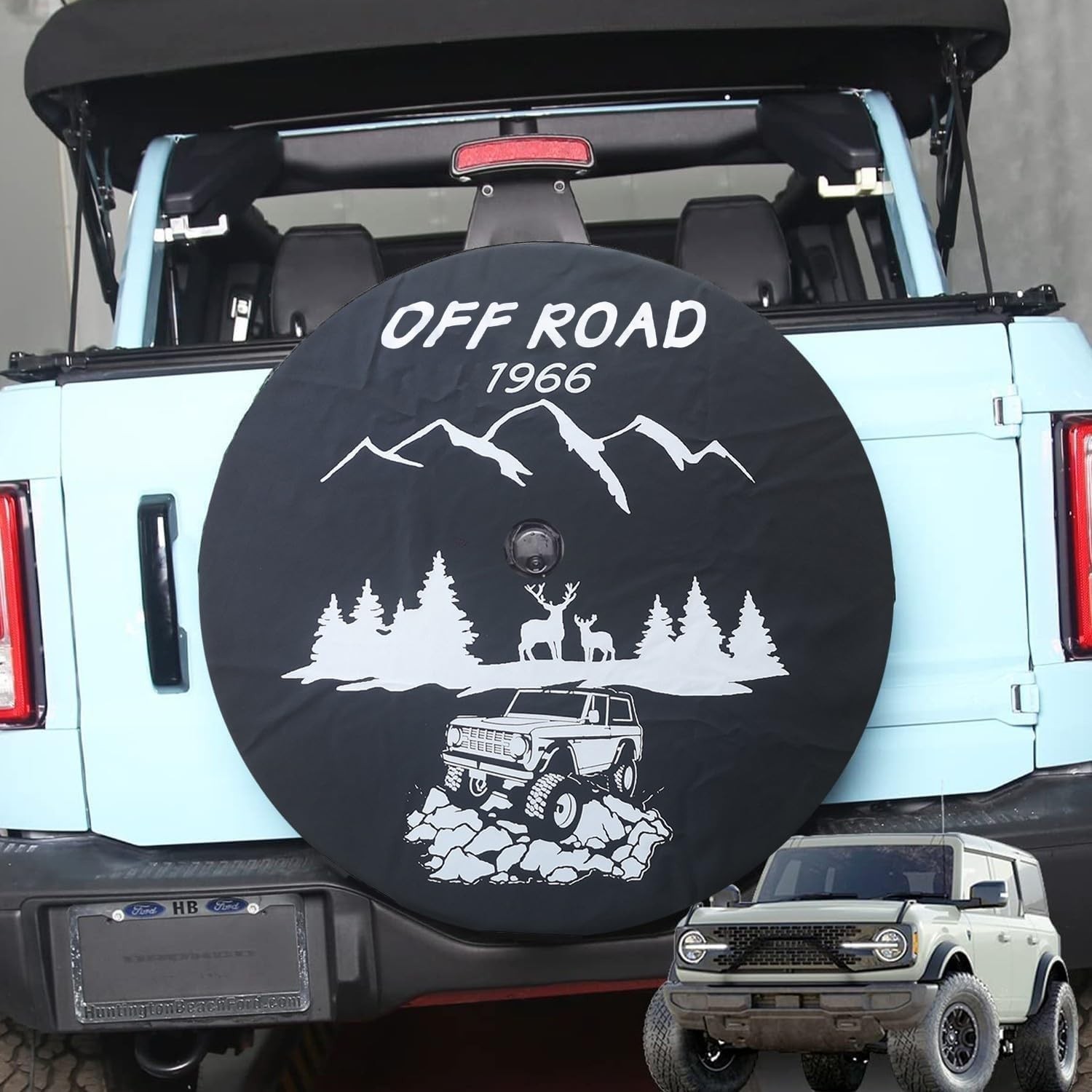 32 Inch Spare Tire Cover Wheel Protectors Fit 2021 2022 Ford Bronco 2/4 Door ...