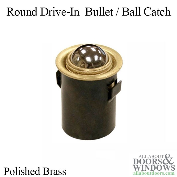 Drive in Bullet / Ball Catch with 7/8" Base, 1-1/8" Height - Plated Brass