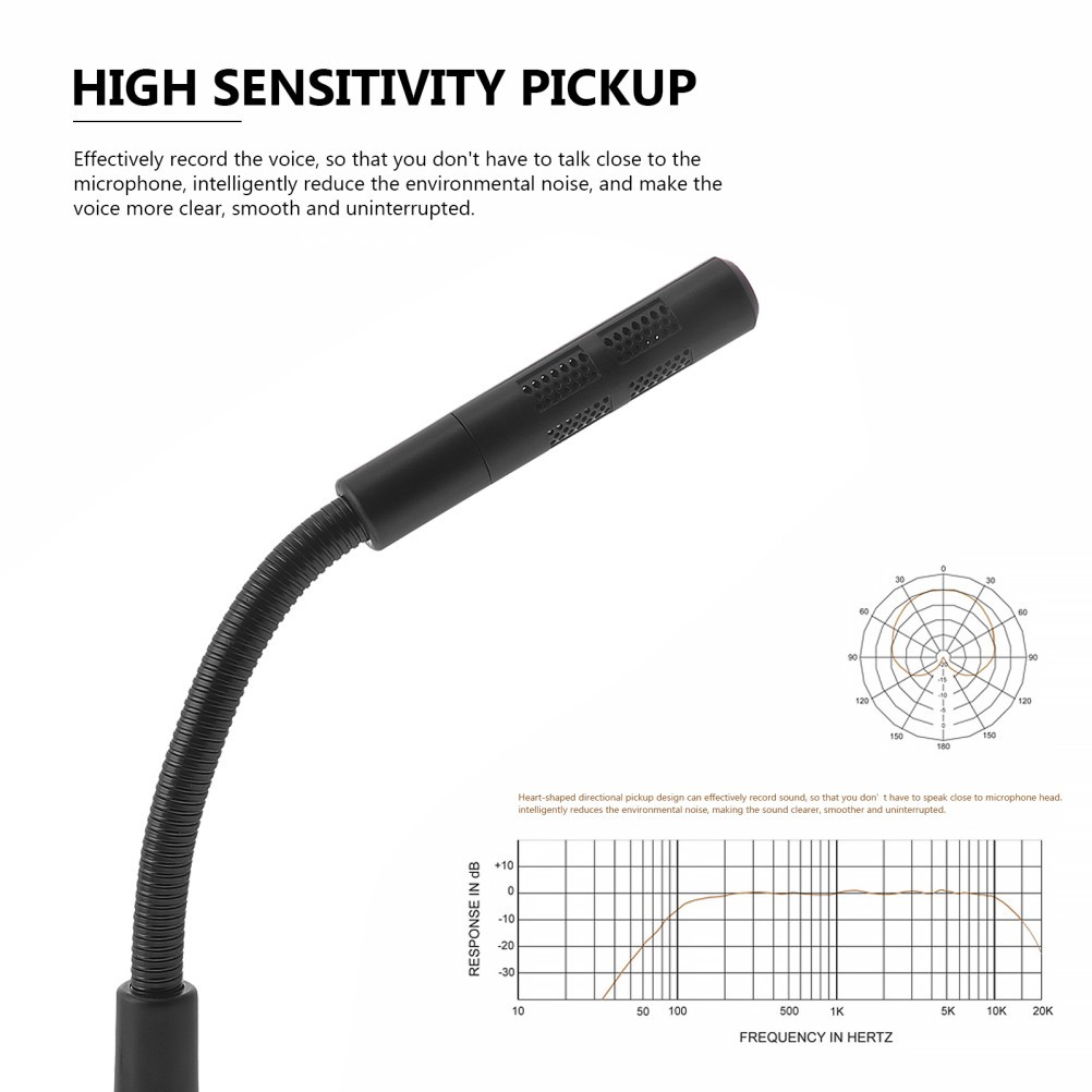 Reusable Black Plastic Tabletop Microphone for Live Streaming and Gaming