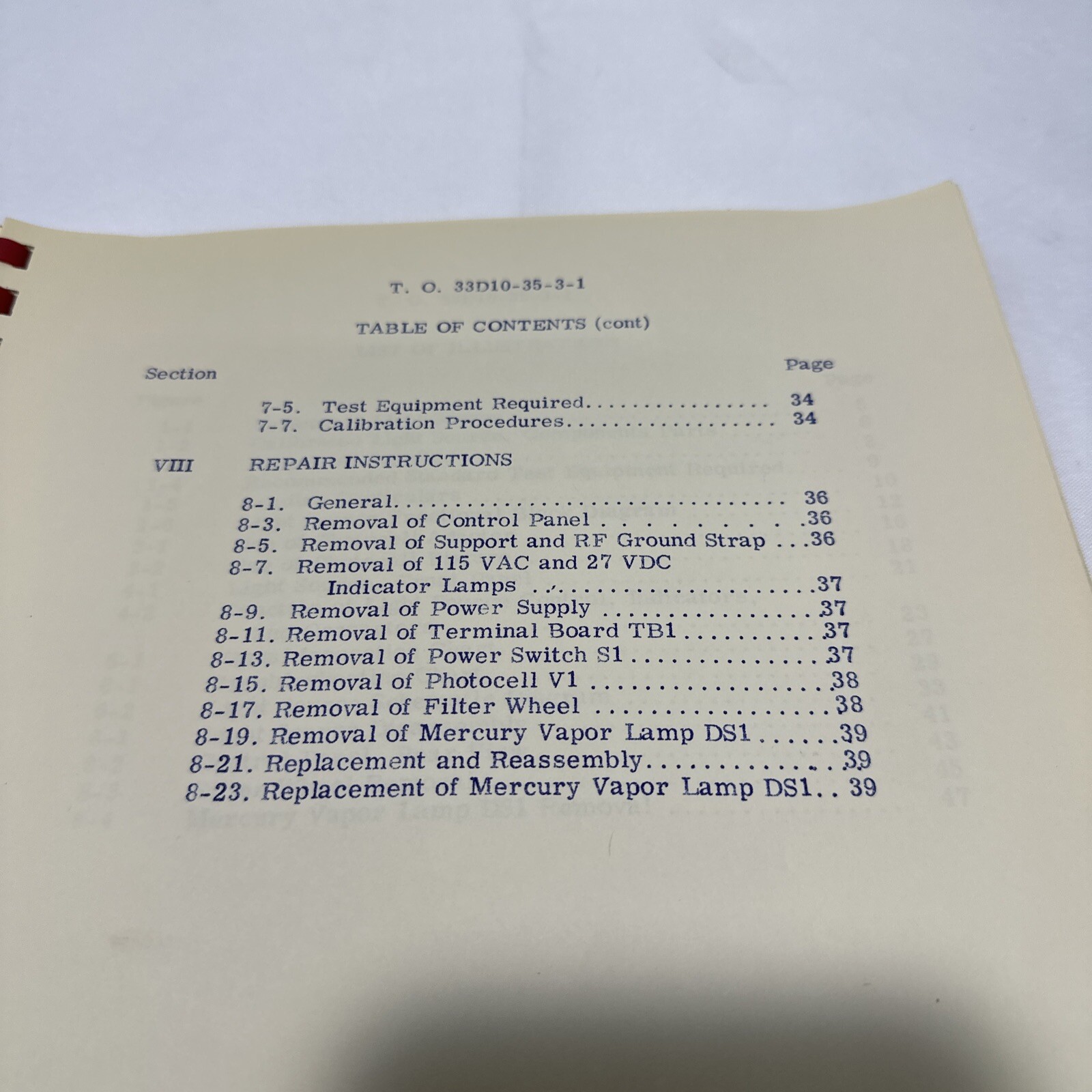 Fairchild Model 1101T1 Calibrated Light Source Technical Manual