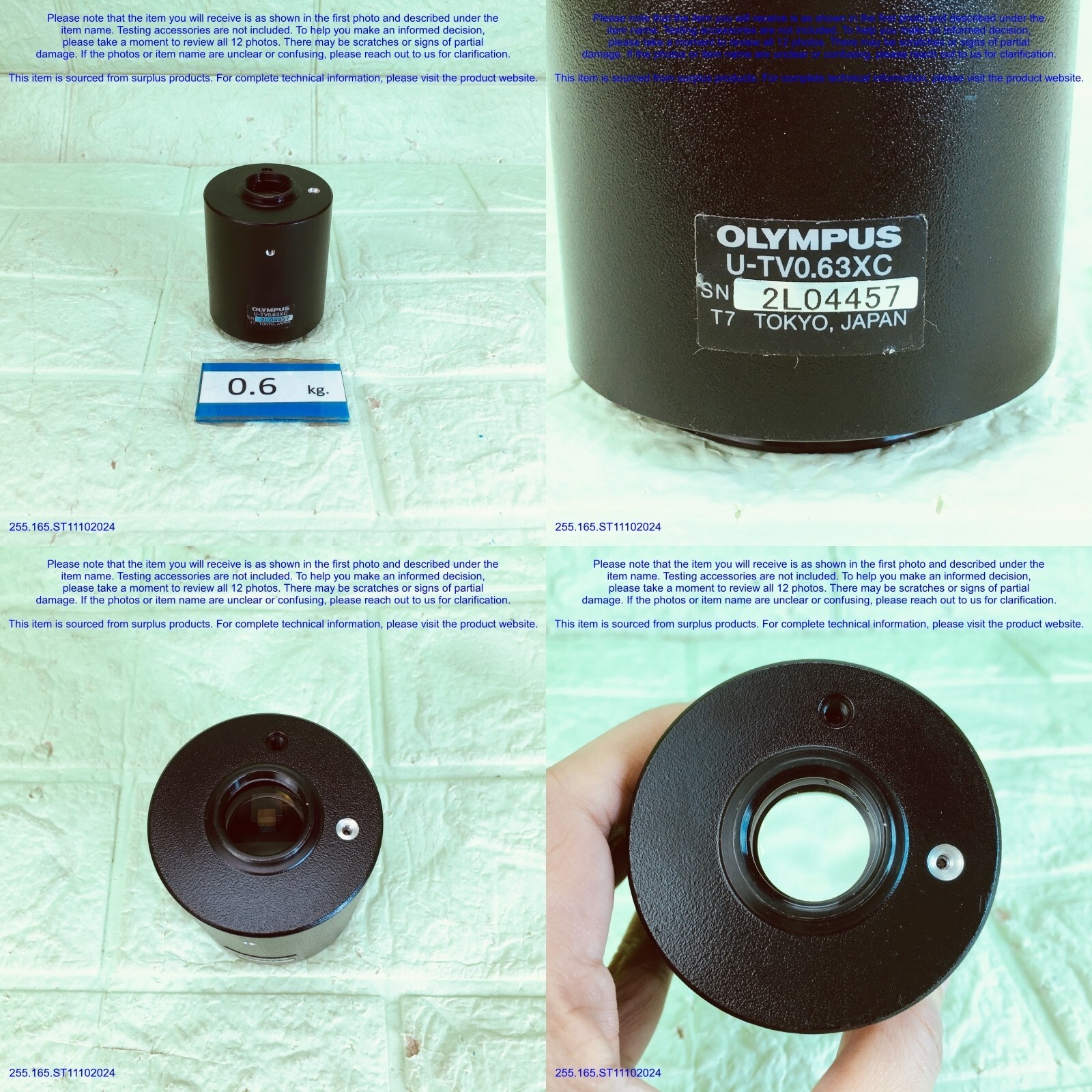 OLYMPUS U-TV0.63XC, C-Mount BX IX Adapter Lens as photos, SN:Random,sφs, DHLtoUS