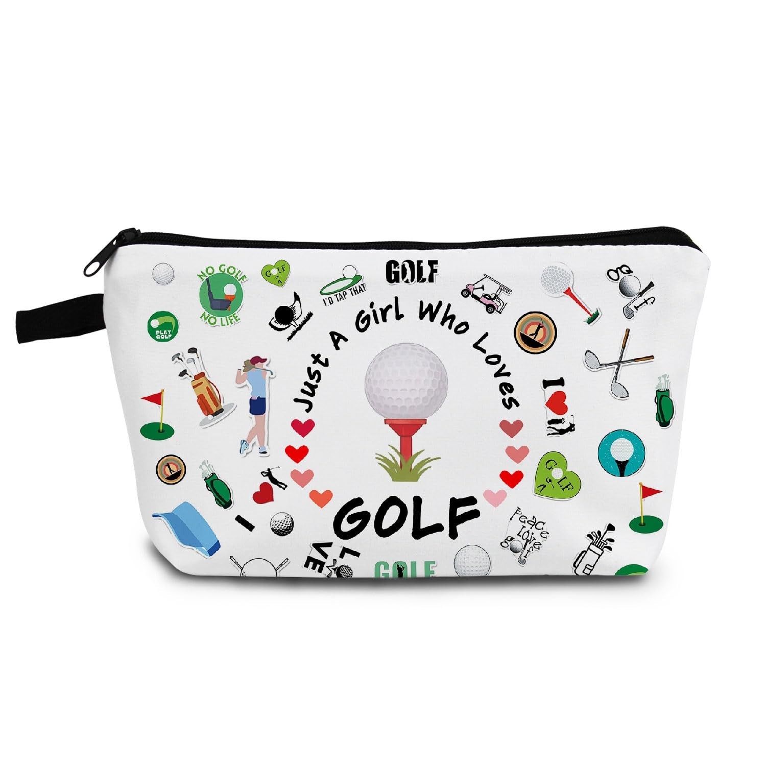 Golf Present Golf Makeup Bag Just Love Golf Organizer Bag Toiletry Pouch with...
